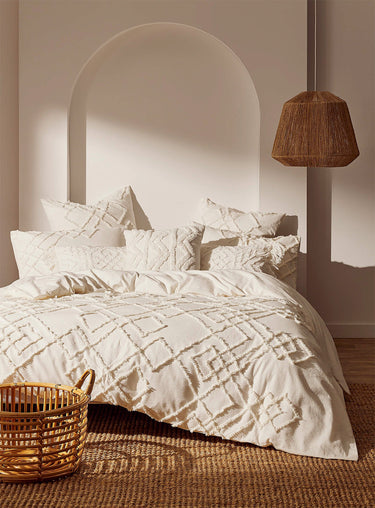 Chenille embroidery duvet cover set